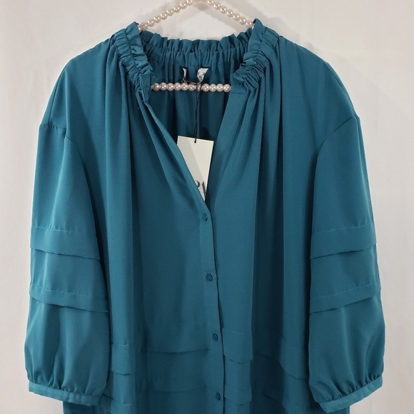 Zara Ruffle Mini Dress Duck Blue - Picture 10 of 10